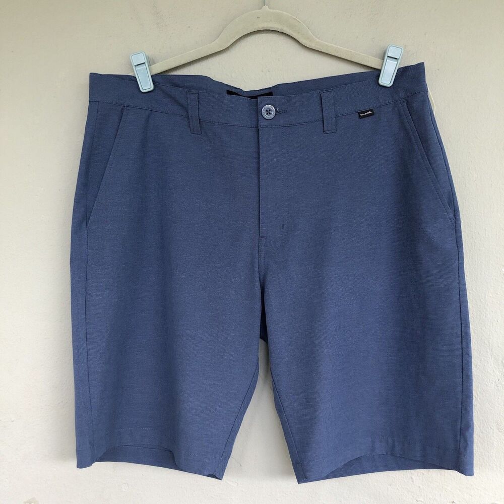 Travis Mathew Golf Shorts Mens 35 Blue Performance Stretch Beck 1MM208 Casual